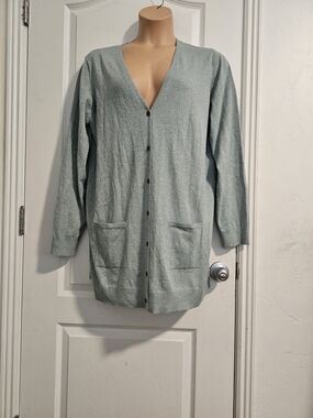 Maurices NWT Xxl  Light Sage Long V-Neck Button Cardigan